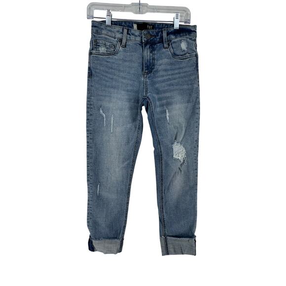 Kut from the Kloth Denim - KUT From The Kloth Catherine Boyfriend Jeans Womens 00 Cropped Distressed